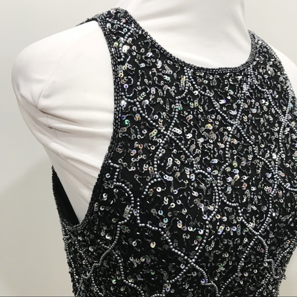 Adrianna Papell Size M Black Silk Blouse Cocktail - Picture 4 of 8